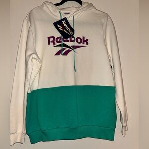 Reebok Cream and Teal Sweatshirt Hoodie